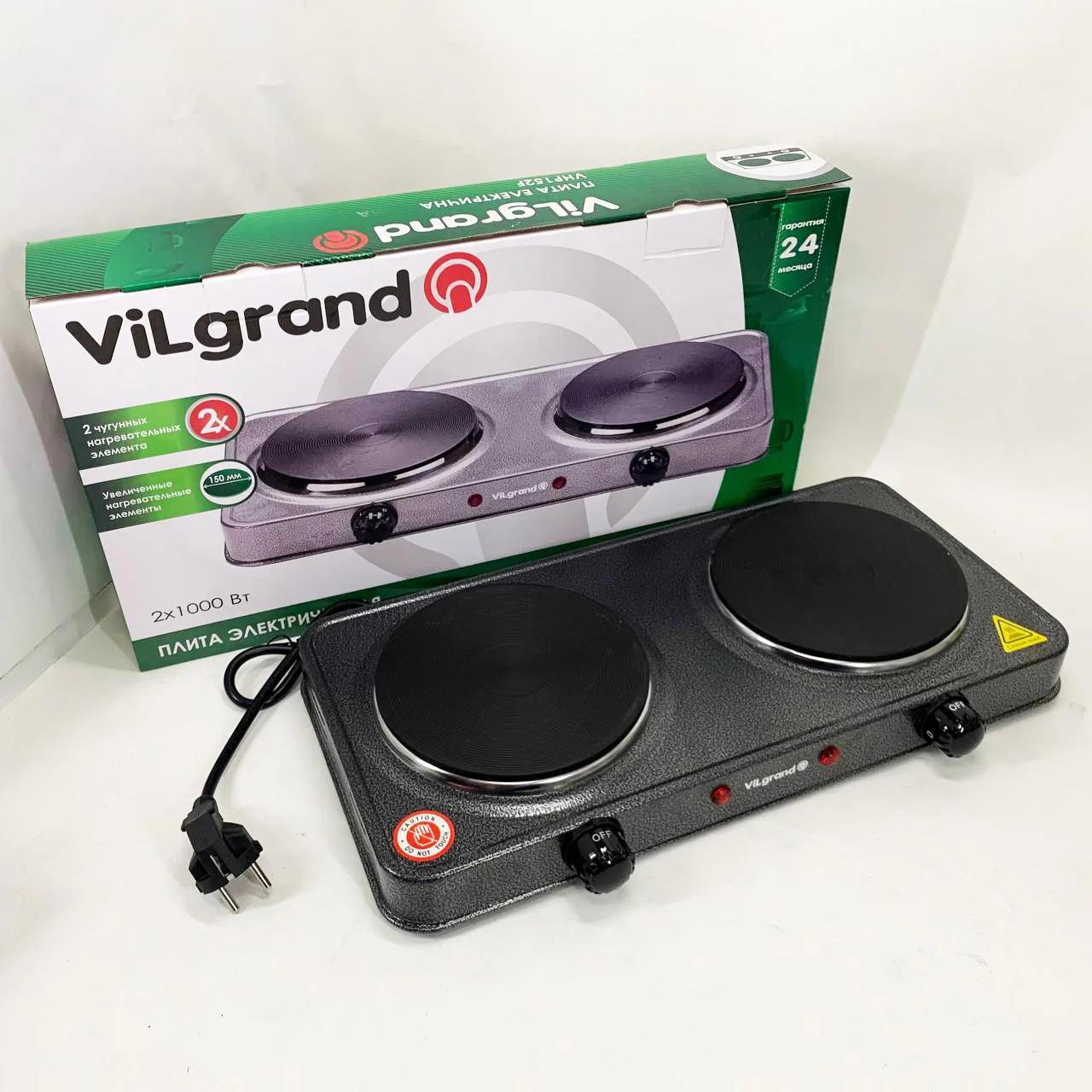 Настільна плита електрична ViLgrand VHP152F з термостатом для безпеки. - Зображення 3
