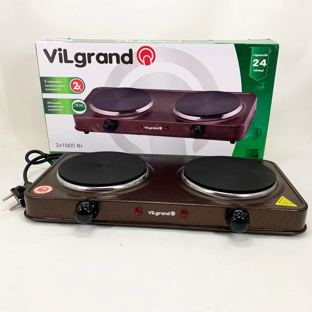 Настільна плита електрична ViLgrand VHP152F з двома конфорками для зручного приготування. - Зображення 8