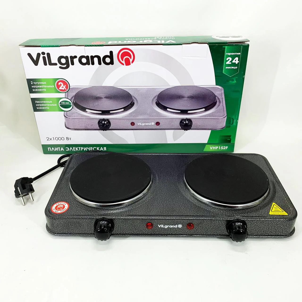 Настільна плита електрична ViLgrand VHP152F з термостатом для безпеки. - Зображення 6