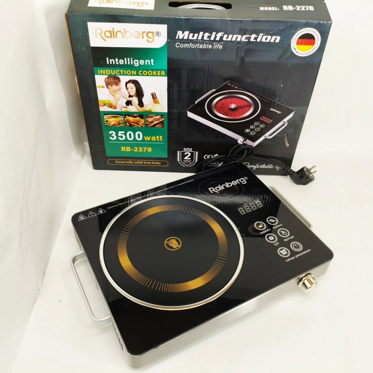 Плита інфрачервона Rainberg RB-2278 3200Вт для швидкого та безпечного приготування їжі. - Зображення 5