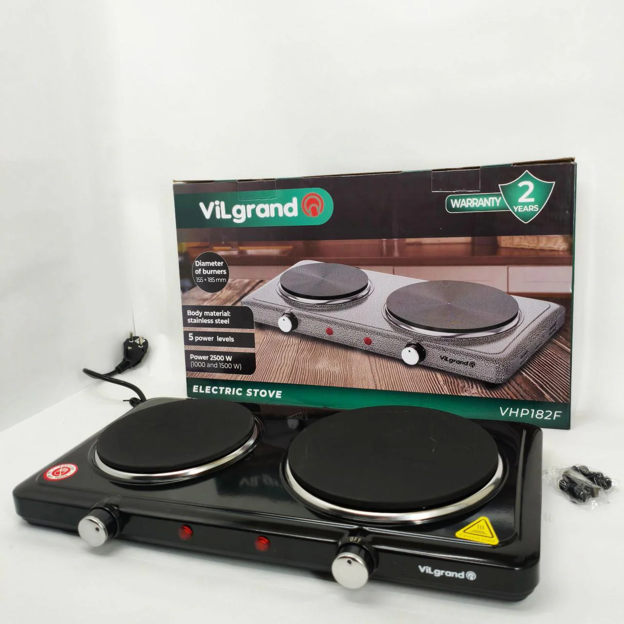 Настільна плита VILGRAND VHP182F Black 2500Вт — ідеальна для приготування їжі в будь-яких умовах. - Зображення 8