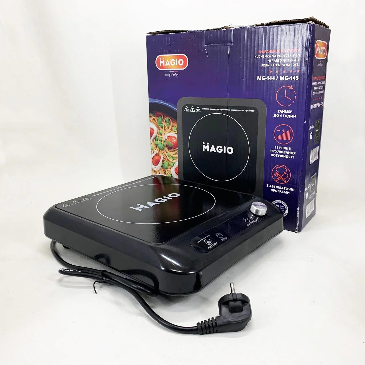 Настільна плита електрична Magio MG-144 – компактний пристрій для зручного приготування їжі. - Зображення 11