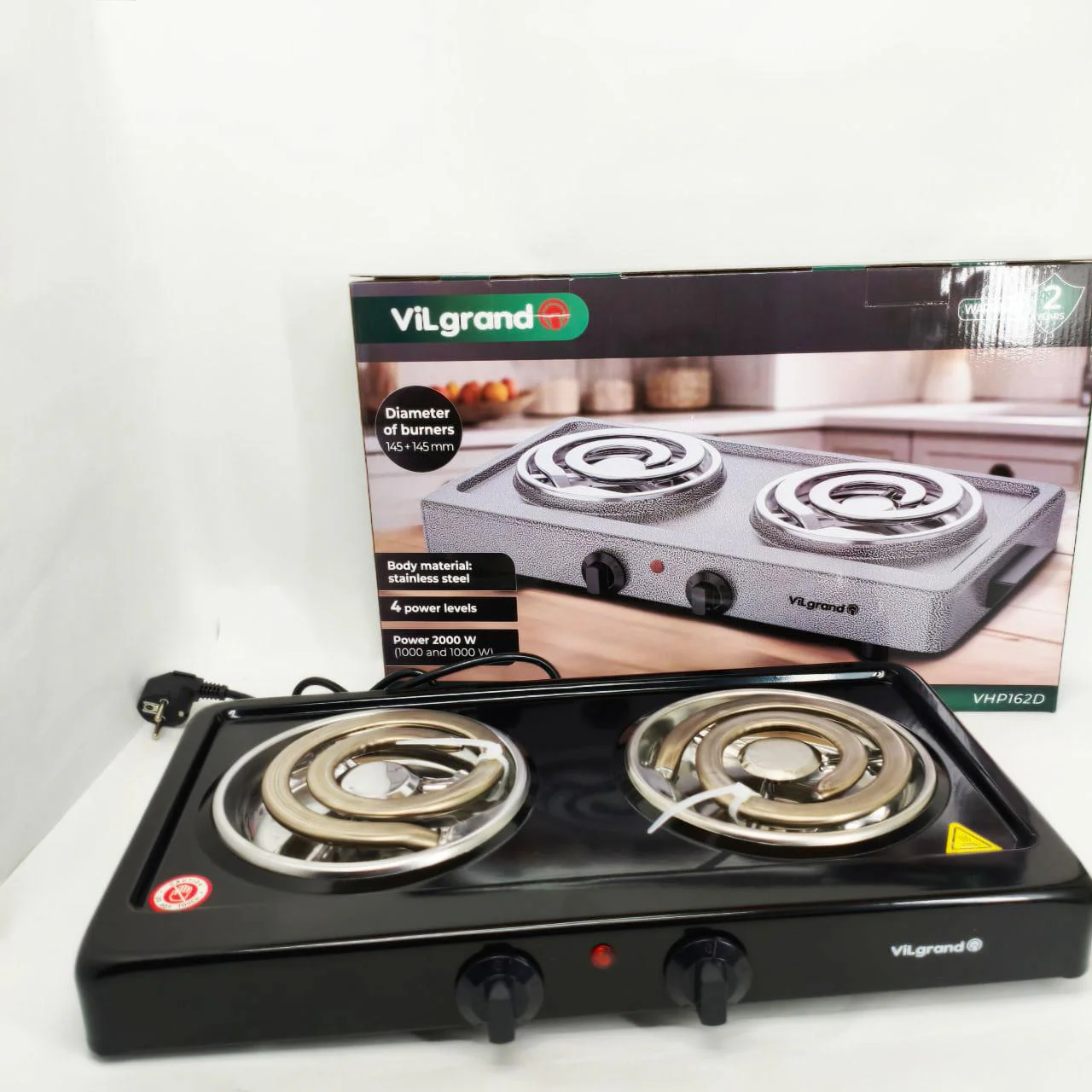 Електроплита Vilgrand VHP162D BLACK 2000Вт – компактне рішення для вашої кухні. - Зображення 8