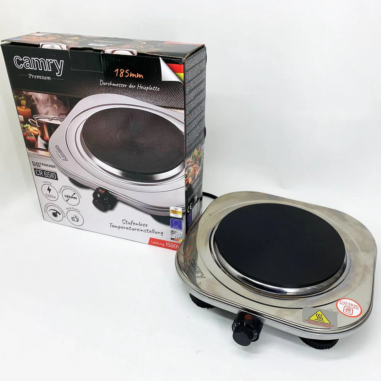 Електрична настільна плита Camry CR 6510 — компактна варильна панель з потужністю 1500 Вт для зручного приготування їжі. - Зображення 6