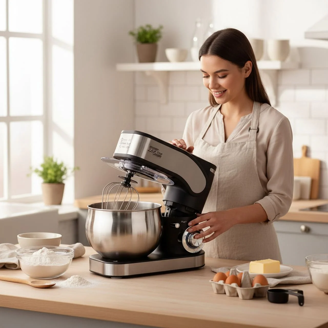 Планетарний кухонний міксер 4 в 1 Zepline ZP-136, чаша 5 літрів, потужність 3500 Вт, нержавіюча сталь. Чорний - Зображення 5