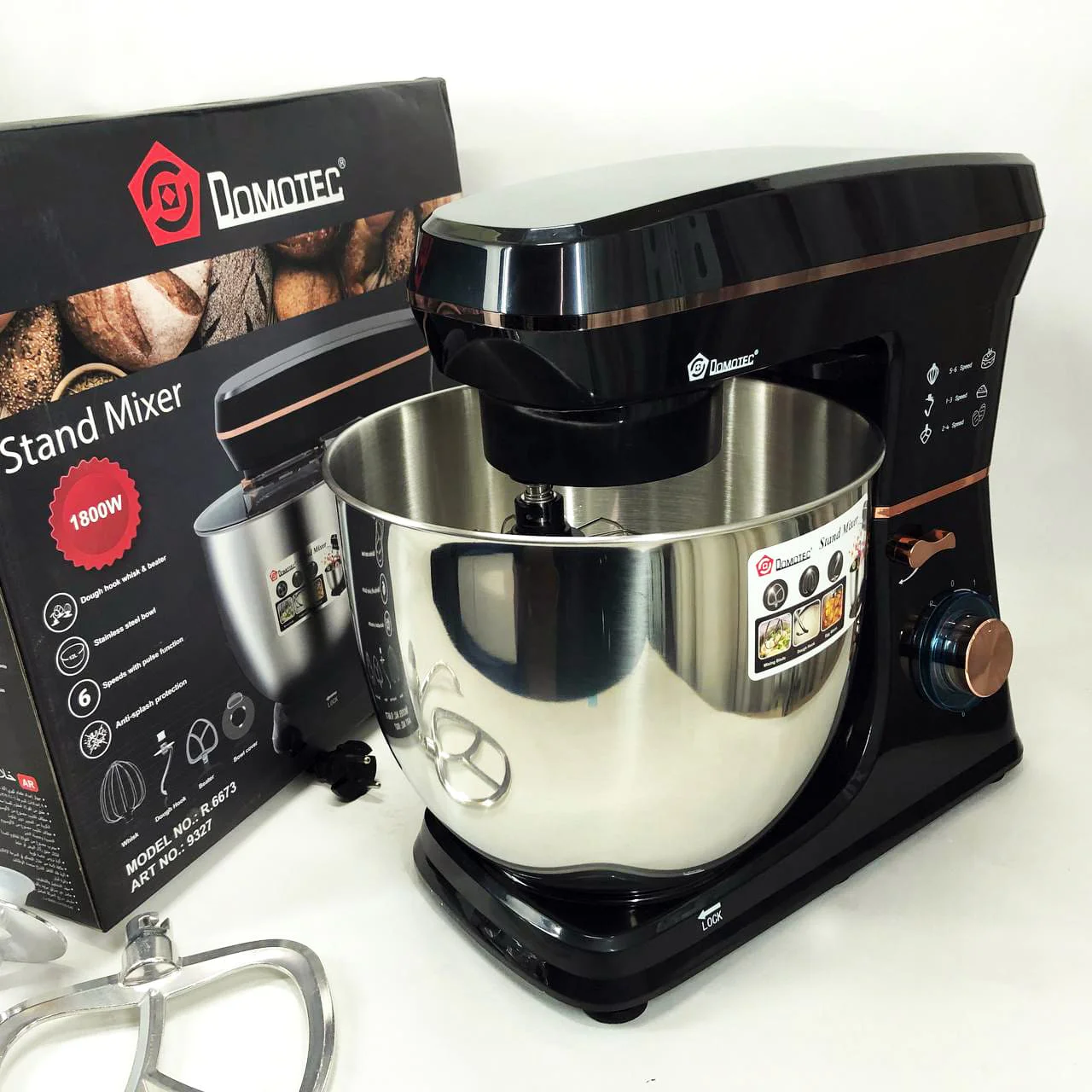 Настільний міксер тістоміс планетарний Domotec R 6673, чаша 12 літрів, потужність 1800 Вт, стаціонарний кухонний комбайн - Зображення 8