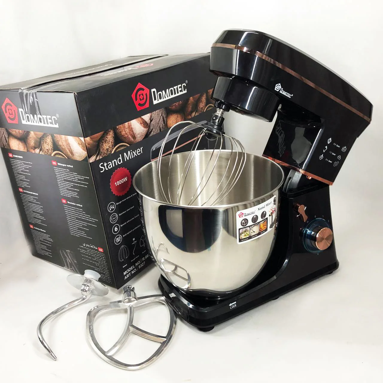 Настільний міксер тістоміс планетарний Domotec R 6673, чаша 12 літрів, потужність 1800 Вт, стаціонарний кухонний комбайн - Зображення 7