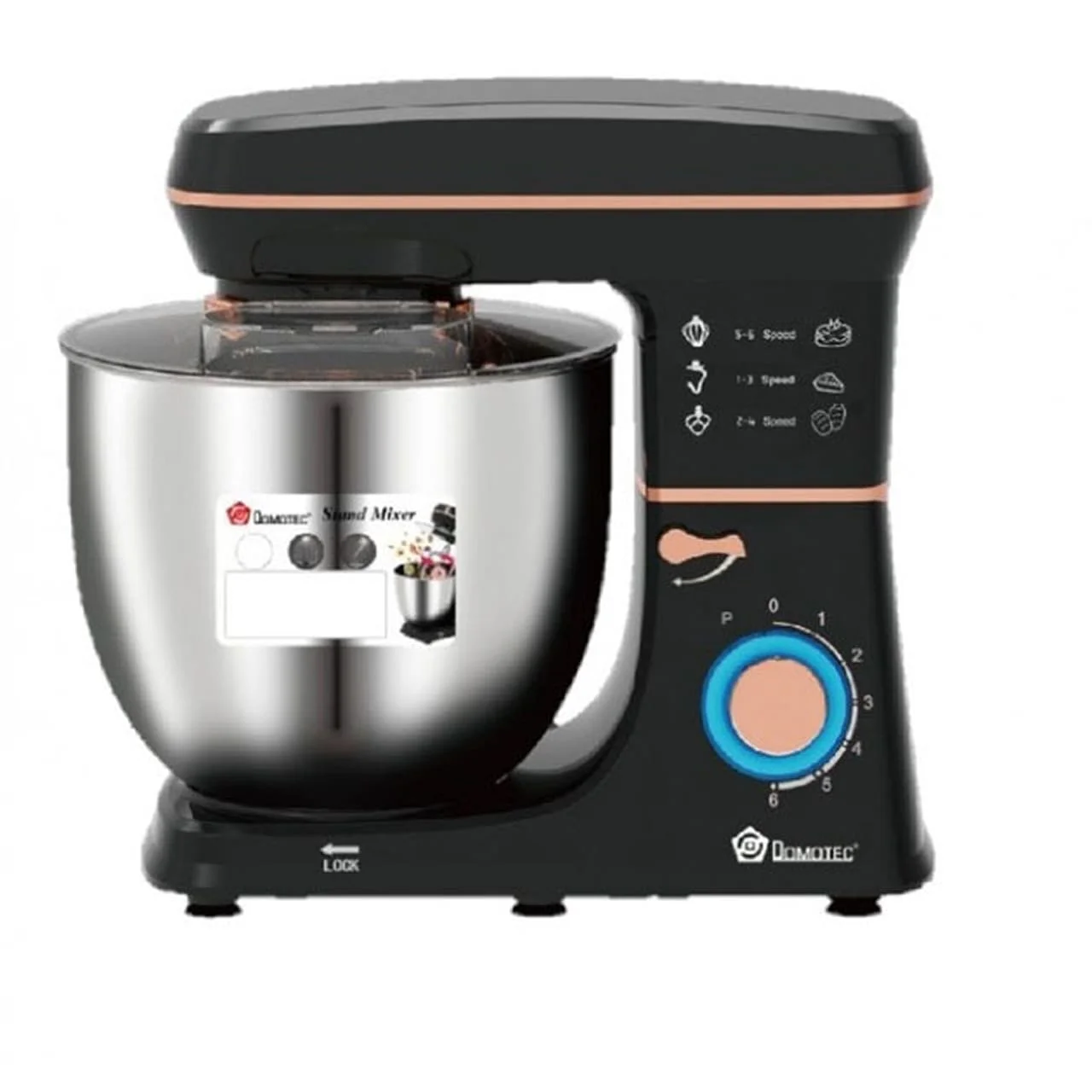 Настільний міксер тістоміс планетарний Domotec R 6673, чаша 12 літрів, потужність 1800 Вт, стаціонарний кухонний комбайн - Зображення 2