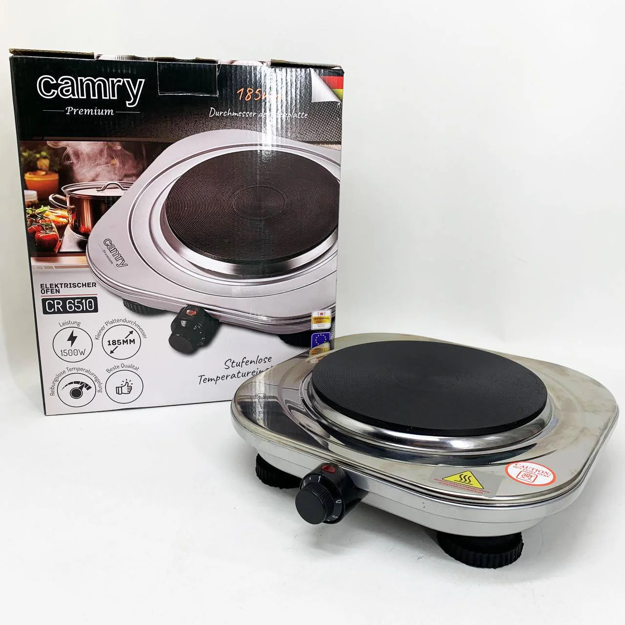 Електрична настільна плита Camry CR 6510 — компактна варильна панель з потужністю 1500 Вт для зручного приготування їжі. - Зображення 8