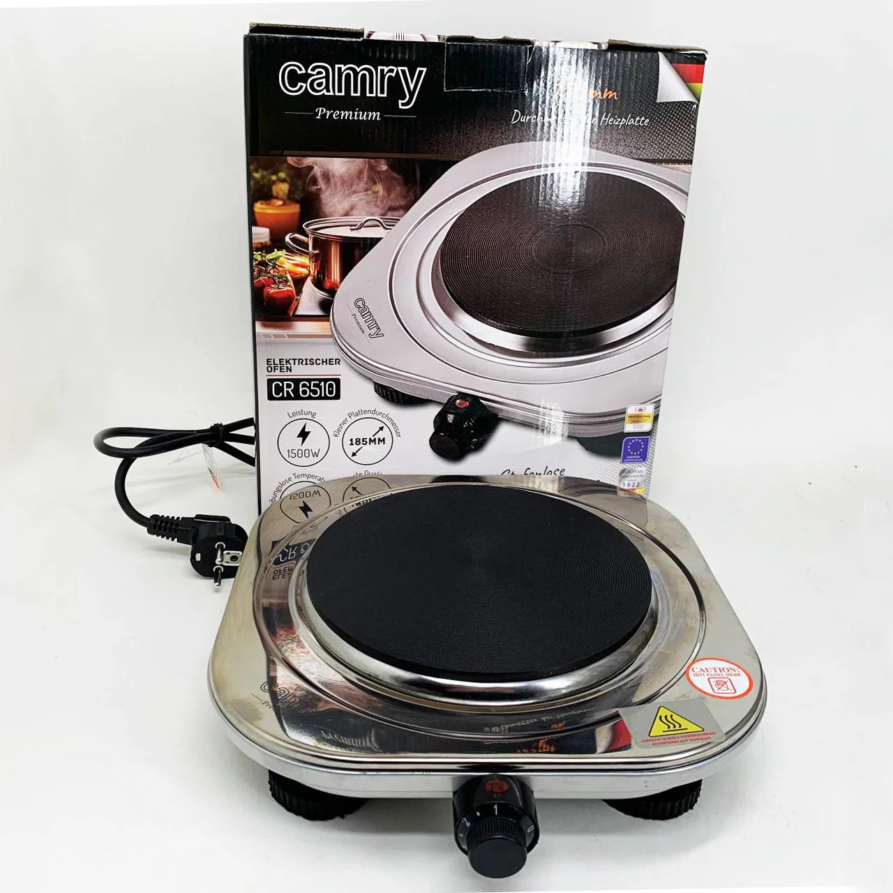 Електрична настільна плита Camry CR 6510 — компактна варильна панель з потужністю 1500 Вт для зручного приготування їжі. - Зображення 5
