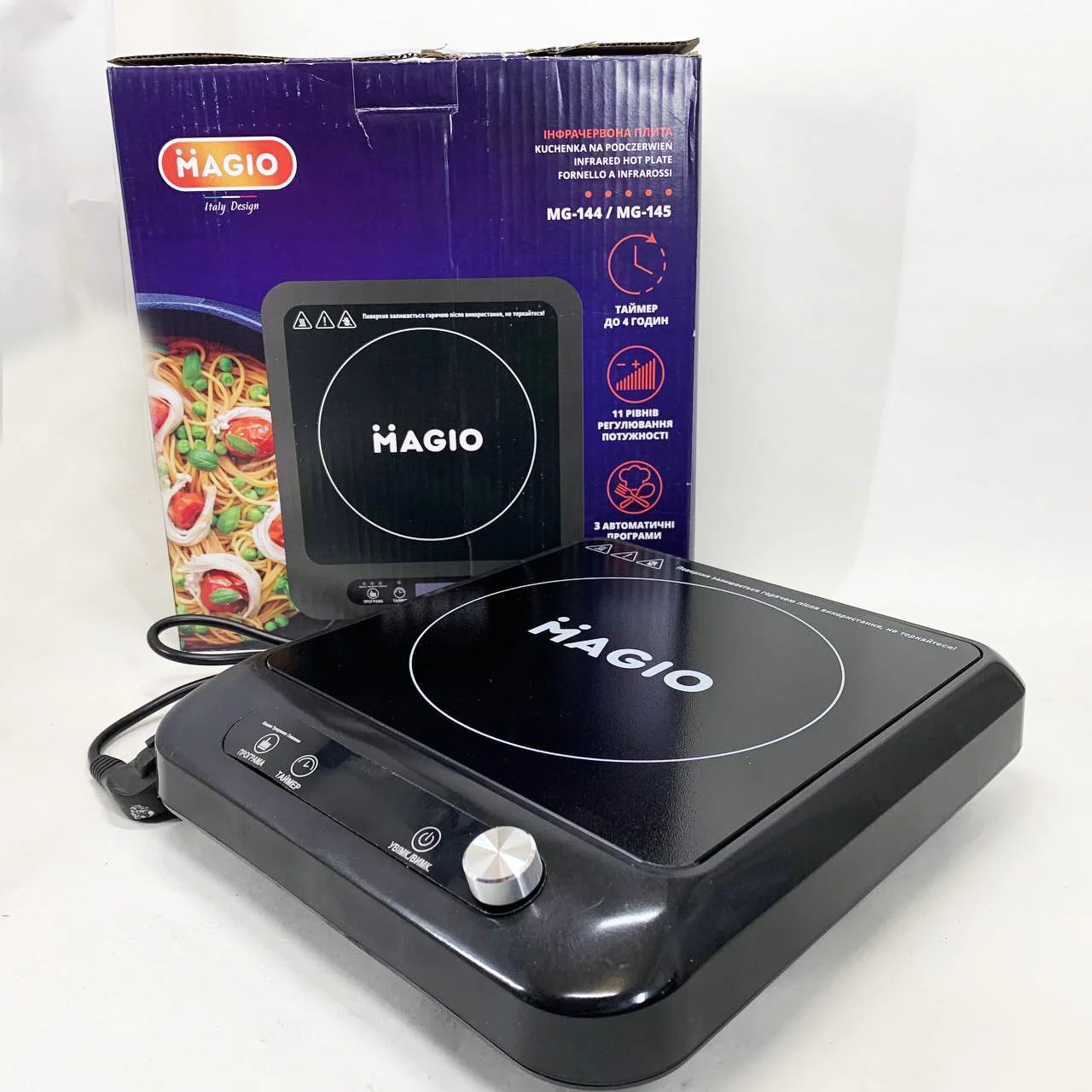 Настільна плита електрична Magio MG-144 – компактний пристрій для зручного приготування їжі. - Зображення 6