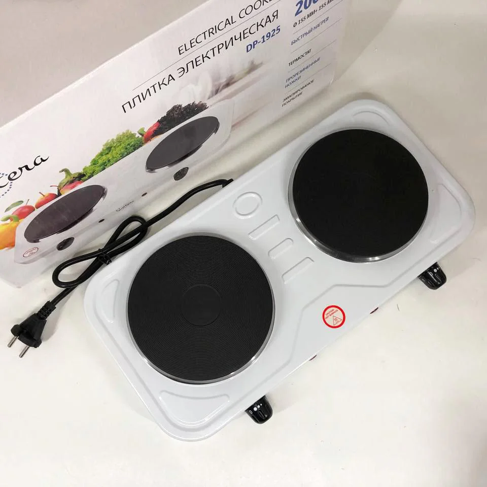 Плита електрична Suntera DP-1925 2000 Вт, компактна двоконфоркова для домашнього використання. - Зображення 2