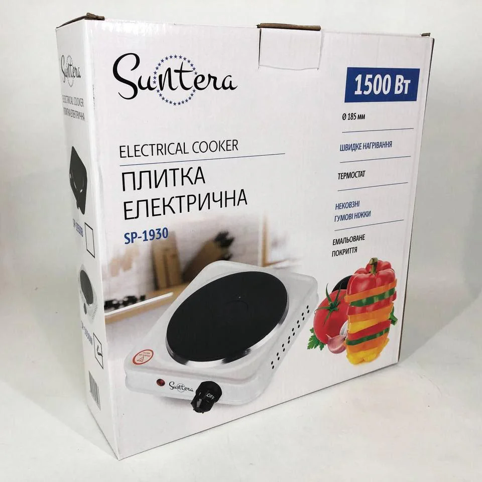 Плита електрична Suntera SP-1930 з однією конфоркою для компактних кухонних просторів. - Зображення 8