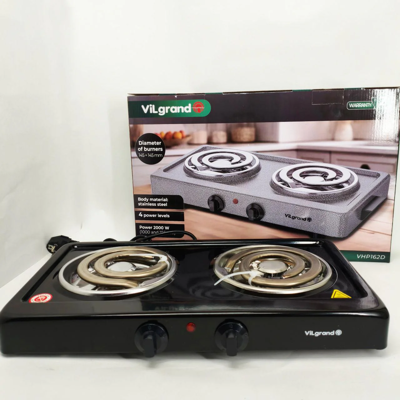 Електроплита Vilgrand VHP162D BLACK 2000Вт – компактне рішення для вашої кухні. - Зображення 7
