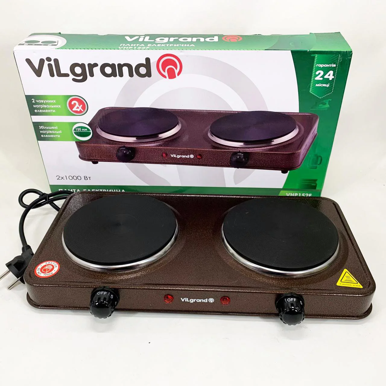 Настільна плита електрична ViLgrand VHP152F з двома конфорками для зручного приготування. - Зображення 7