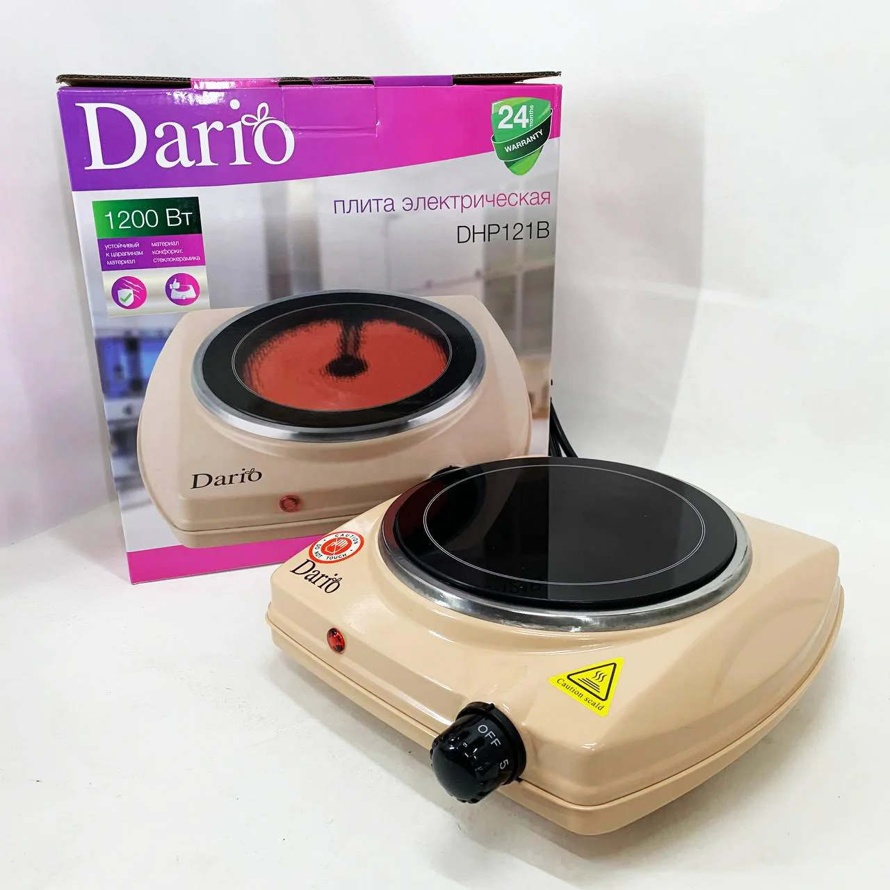 Настільна плита електрична DARIO DHP121B — потужний помічник для приготування їжі.