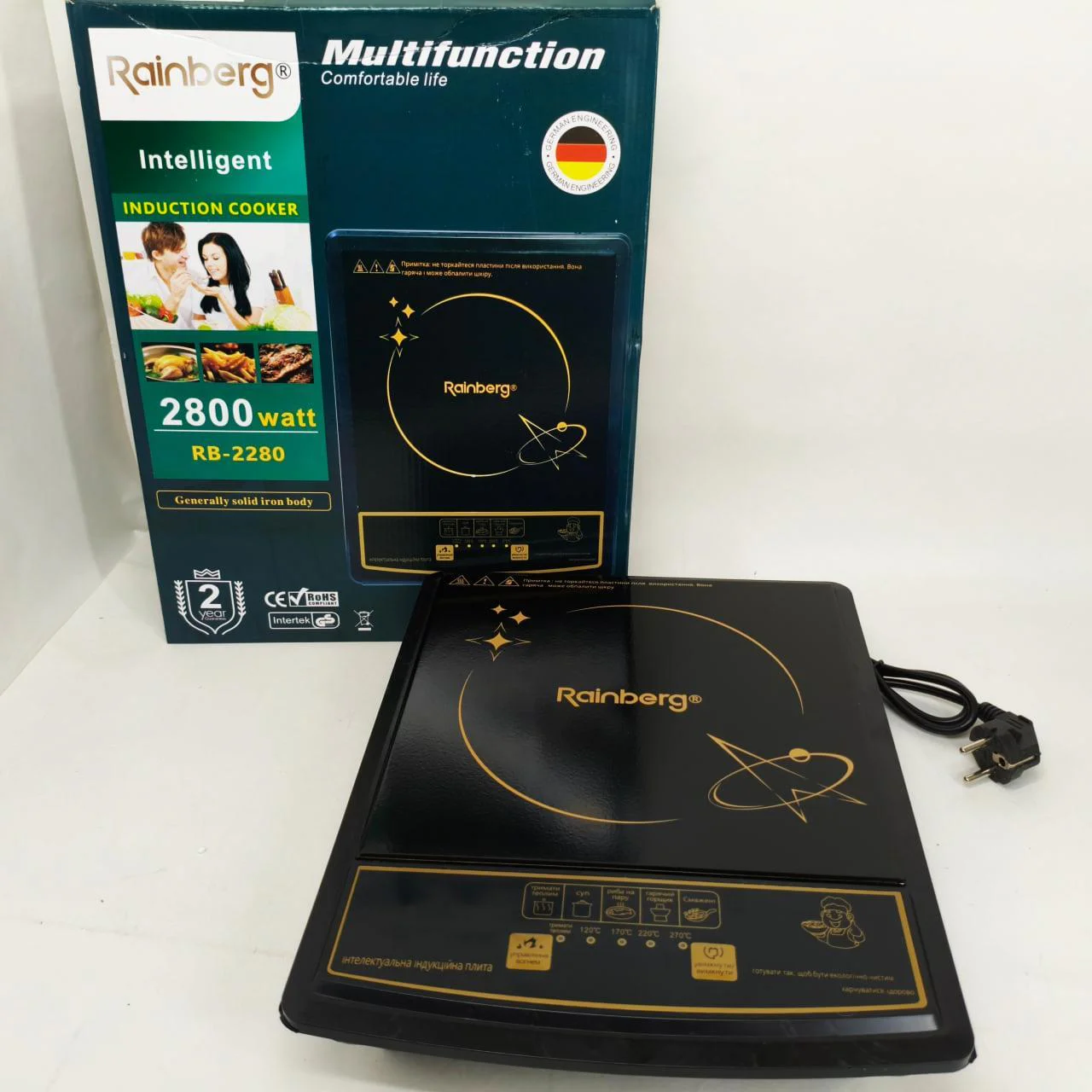 Індукційна плита Rainberg RB-2280 2800Вт з сенсорним управлінням та таймером до 4 годин. - Зображення 8