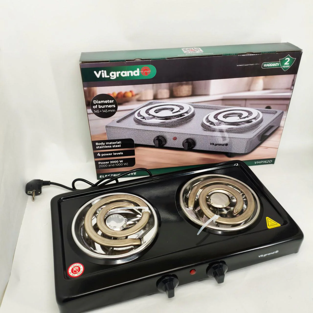 Електроплита Vilgrand VHP162D BLACK 2000Вт – компактне рішення для вашої кухні. - Зображення 5
