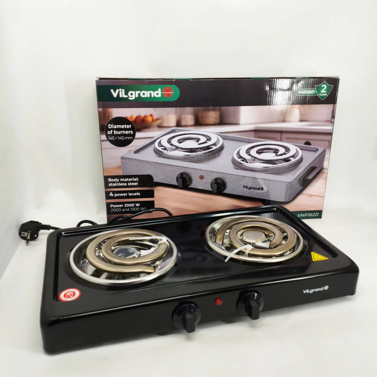 Електроплита Vilgrand VHP162D BLACK 2000Вт – компактне рішення для вашої кухні. - Зображення 6
