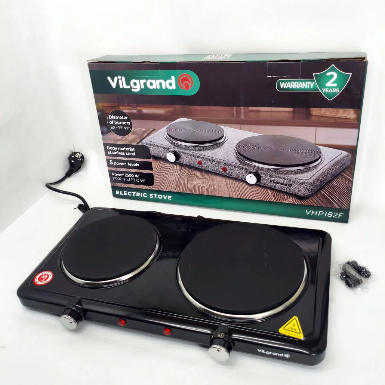 Настільна плита VILGRAND VHP182F Black 2500Вт — ідеальна для приготування їжі в будь-яких умовах. - Зображення 6