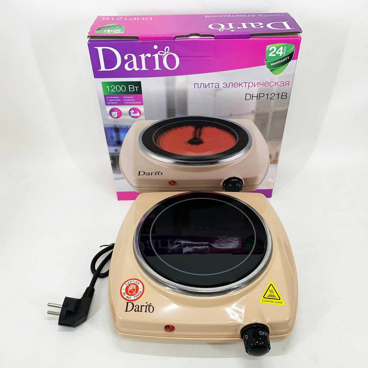 Настільна плита електрична DARIO DHP121B — потужний помічник для приготування їжі. - Зображення 2