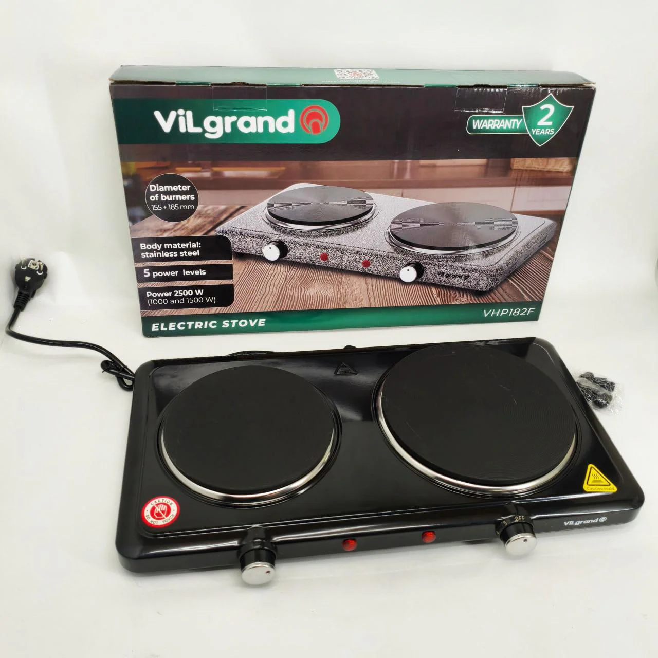 Настільна плита VILGRAND VHP182F Black 2500Вт — ідеальна для приготування їжі в будь-яких умовах. - Зображення 4