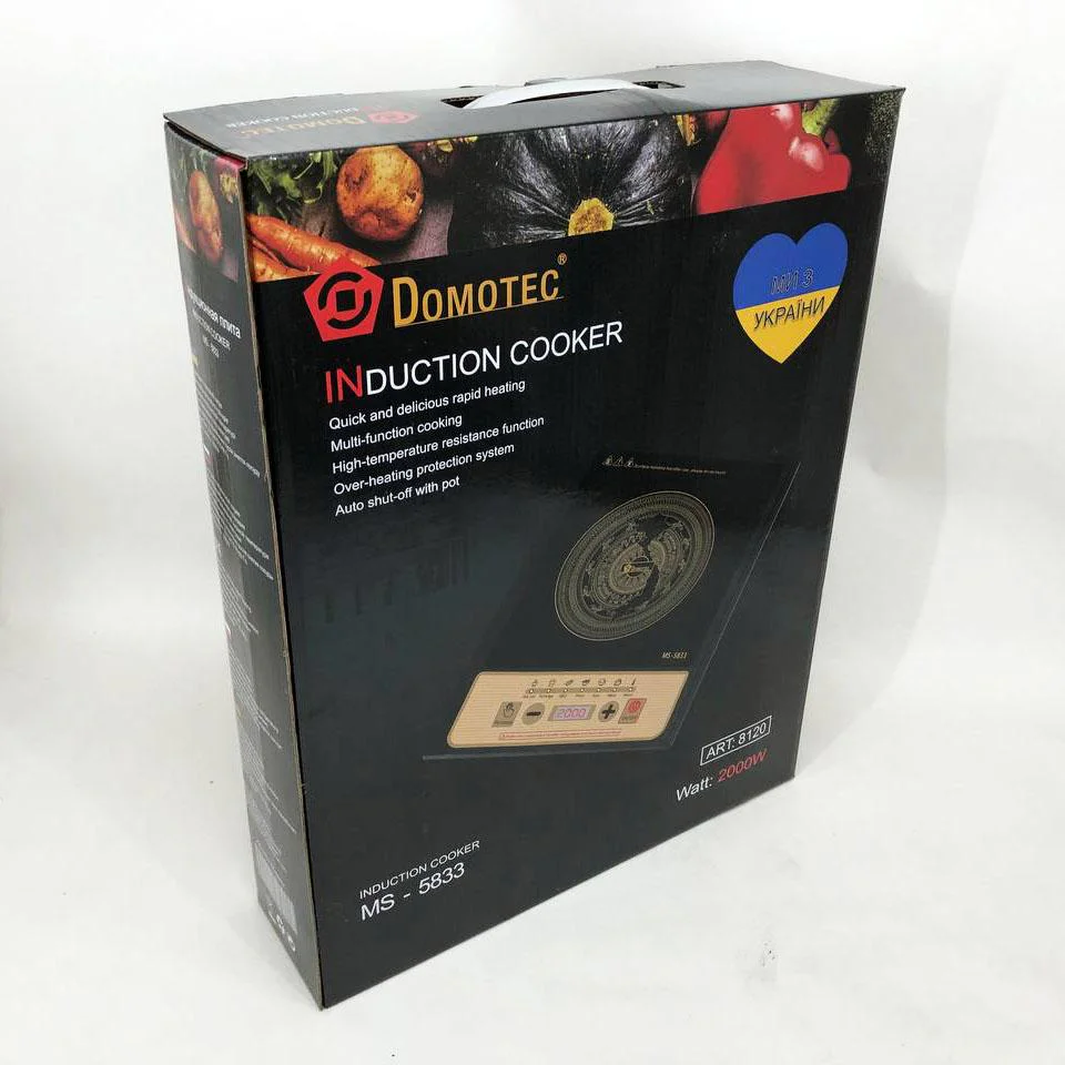 Настільна плита Domotec MS-5833 Однокомфортна Індукційна з потужністю 2000 Вт для швидкого приготування їжі. - Зображення 14