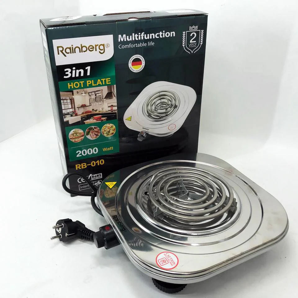 Електроплита Rainberg RB-010 спіральна — компактна плита для кухні з потужністю 2000 Вт. - Зображення 7