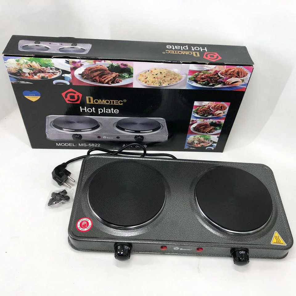 Електроплита Domotec MS-5822 2 конфорки для компактного приготування їжі вдома або на дачі - Зображення 7