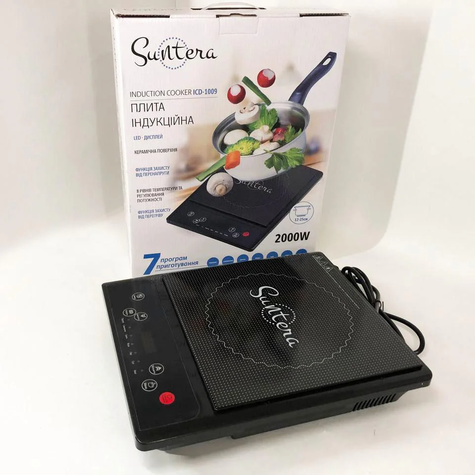 Електроплитка Suntera ICD-1009 2000 Вт, індукційна плита для комфортного приготування їжі. - Зображення 4
