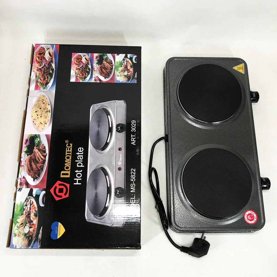 Електроплита Domotec MS-5822 2 конфорки для компактного приготування їжі вдома або на дачі - Зображення 8