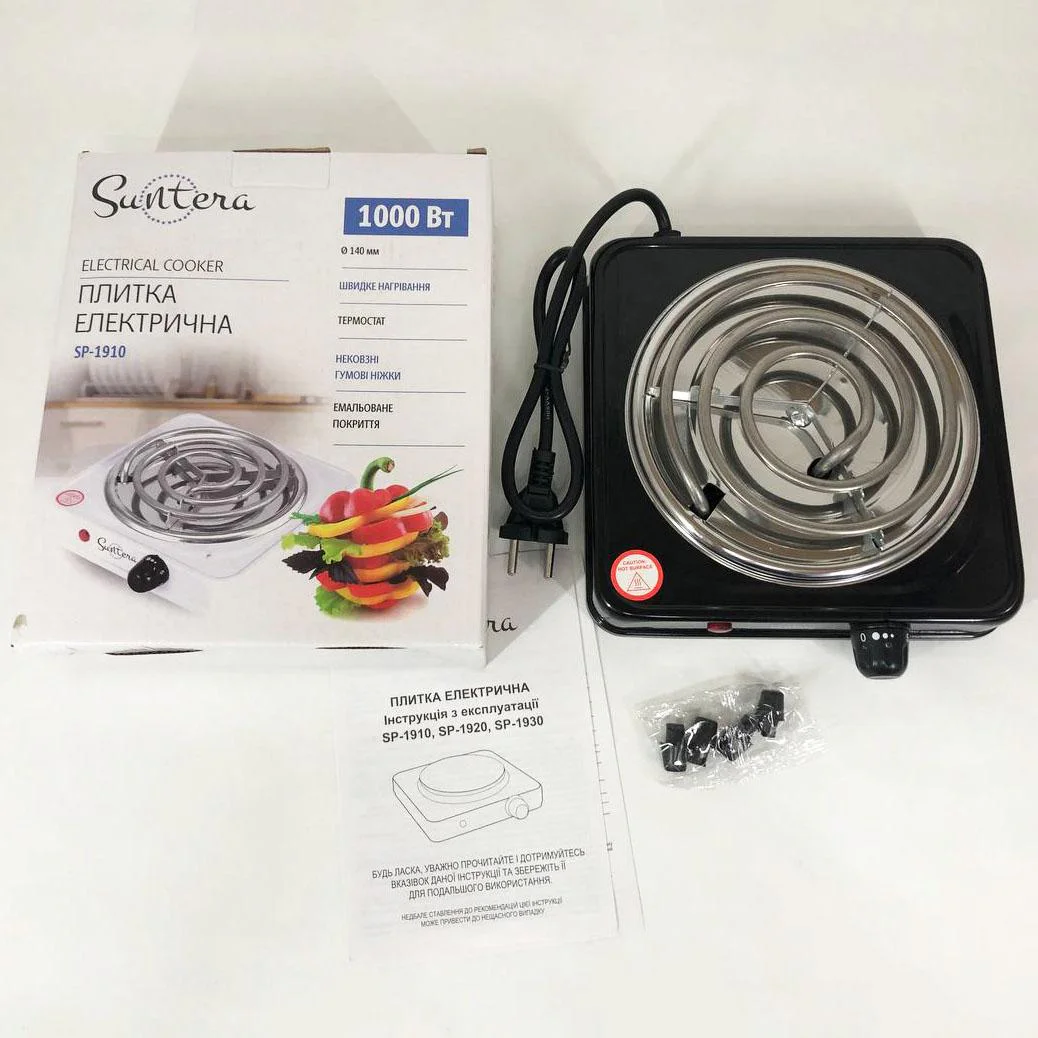 Плита електрична Suntera SP-1910 з однією конфоркою для швидкого приготування їжі. - Зображення 2