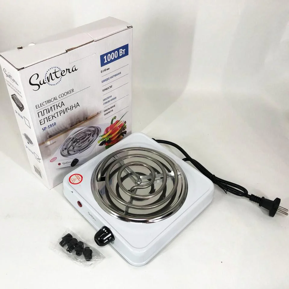 Плита електрична Suntera SP-1910, Міні електроплита, Потужна настільна електроплита для компактних просторів. - Зображення 2