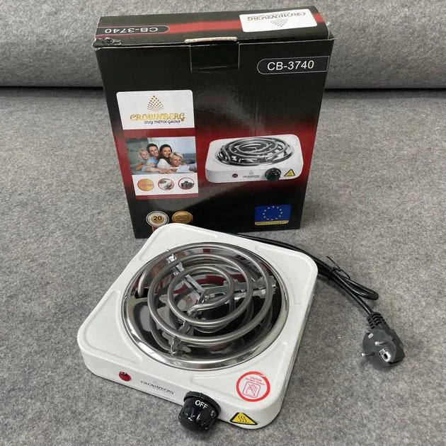 Плита Crownberg CB-3740 настільна електрична однокомфоркова спіральна для компактного використання на кухні. - Зображення 10