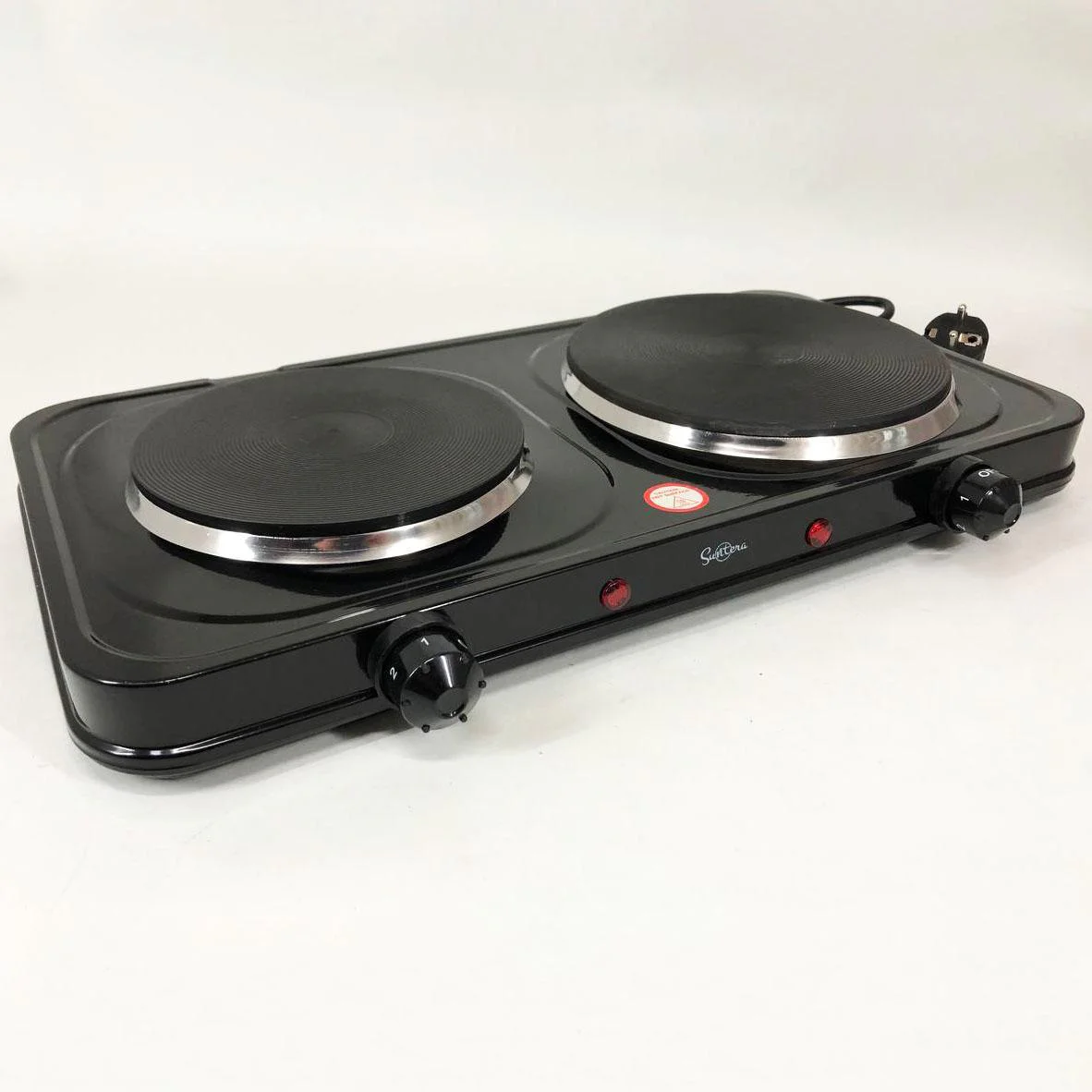 Плитка настільна електрична Suntera DP-1935B з двома конфорками для швидкого приготування їжі. - Зображення 4