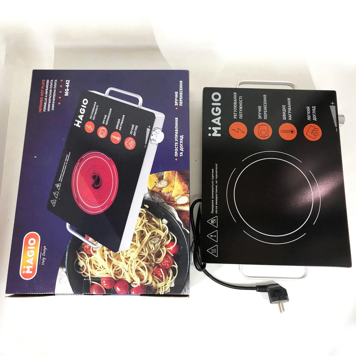 Настільна плита Magio MG-442 1500 Вт з інфрачервоним нагріванням для швидкого приготування їжі. - Зображення 2