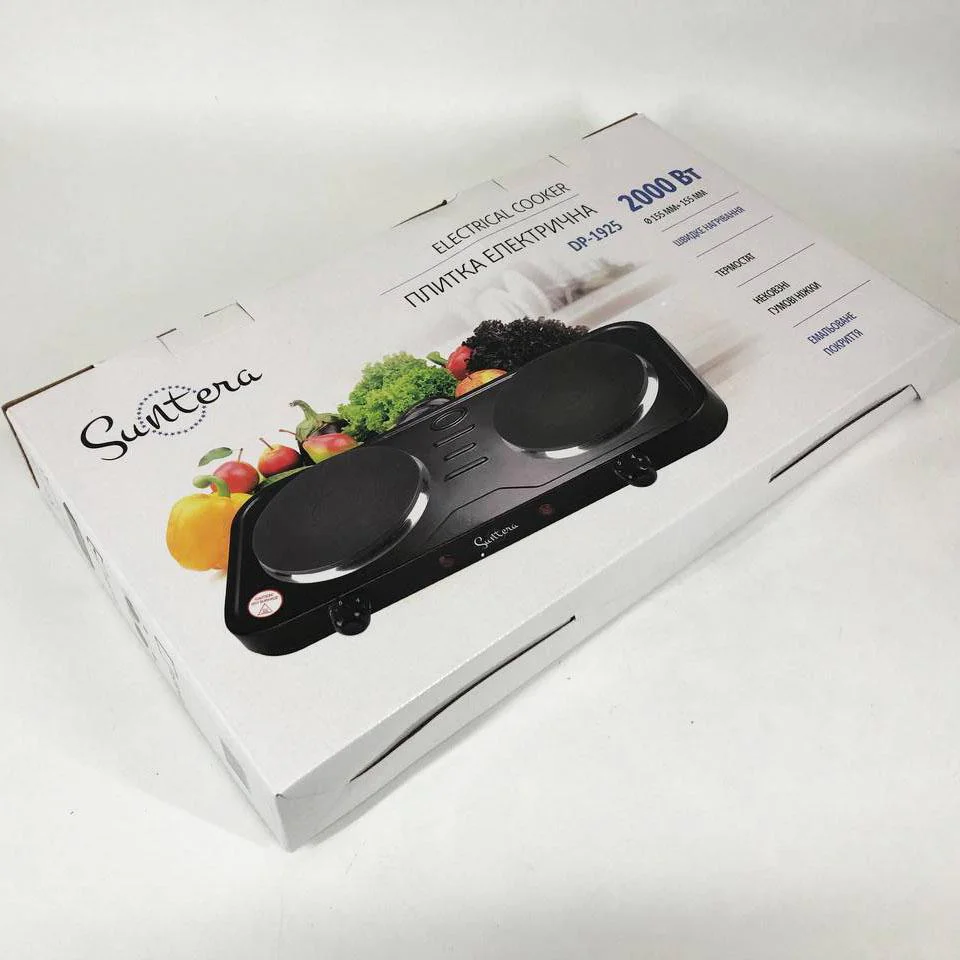 Плита електрична Suntera DP-1925 з двома конфорками для швидкого приготування їжі. - Зображення 6
