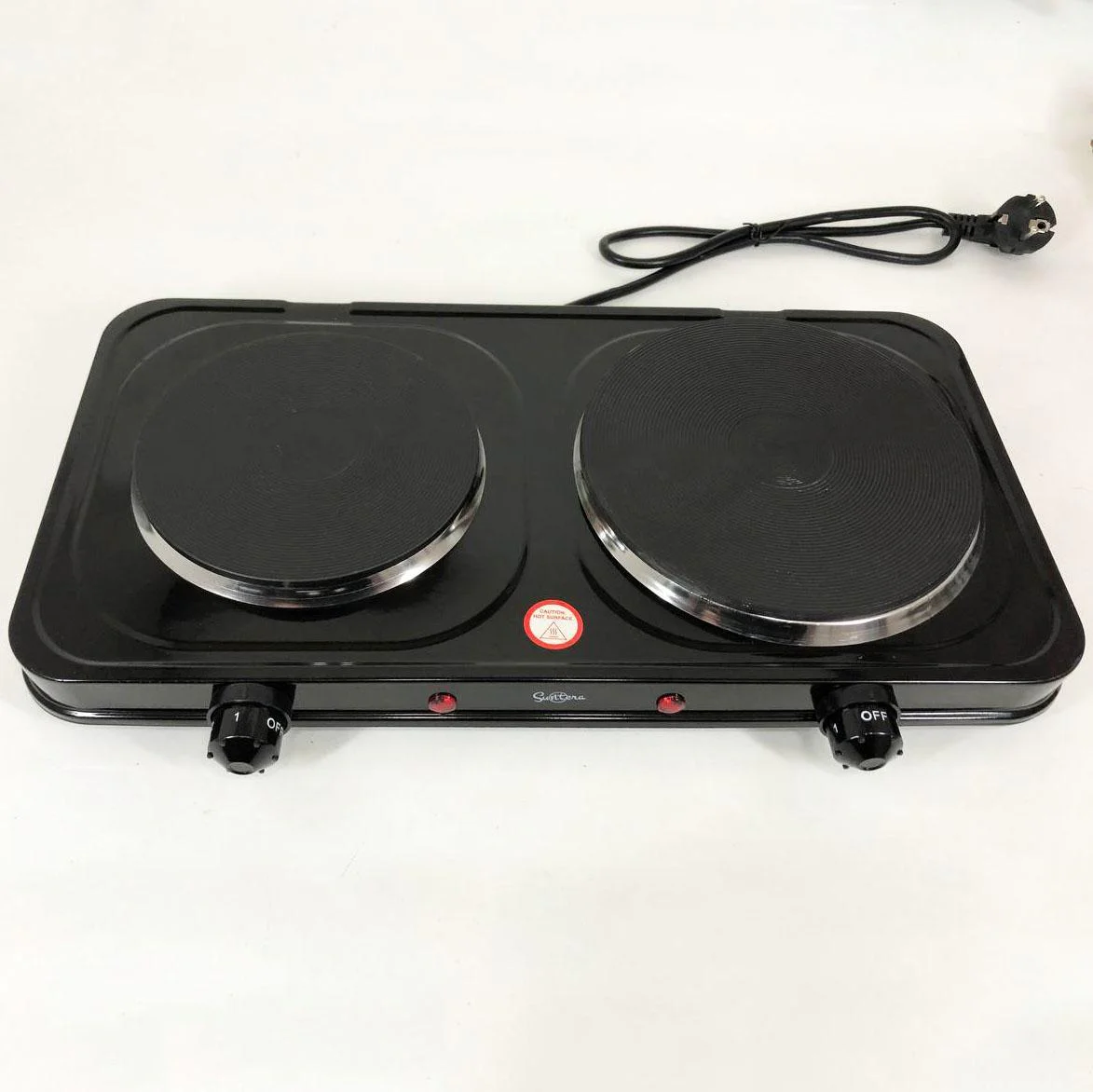 Плитка настільна електрична Suntera DP-1935B з двома конфорками для швидкого приготування їжі. - Зображення 5
