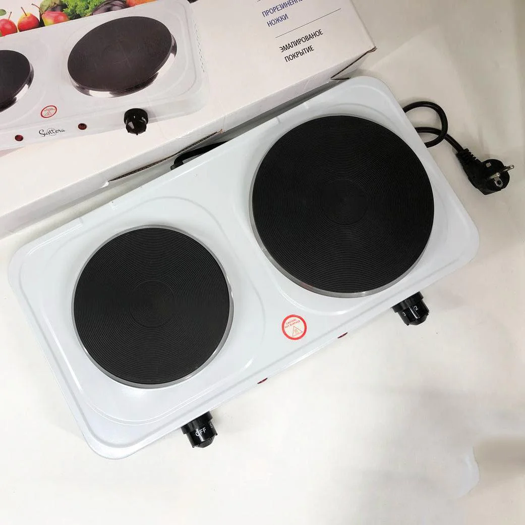 Плитка електрична Suntera DP-1935W з 2 конфорками для швидкого приготування їжі в будь-яких умовах. - Зображення 2