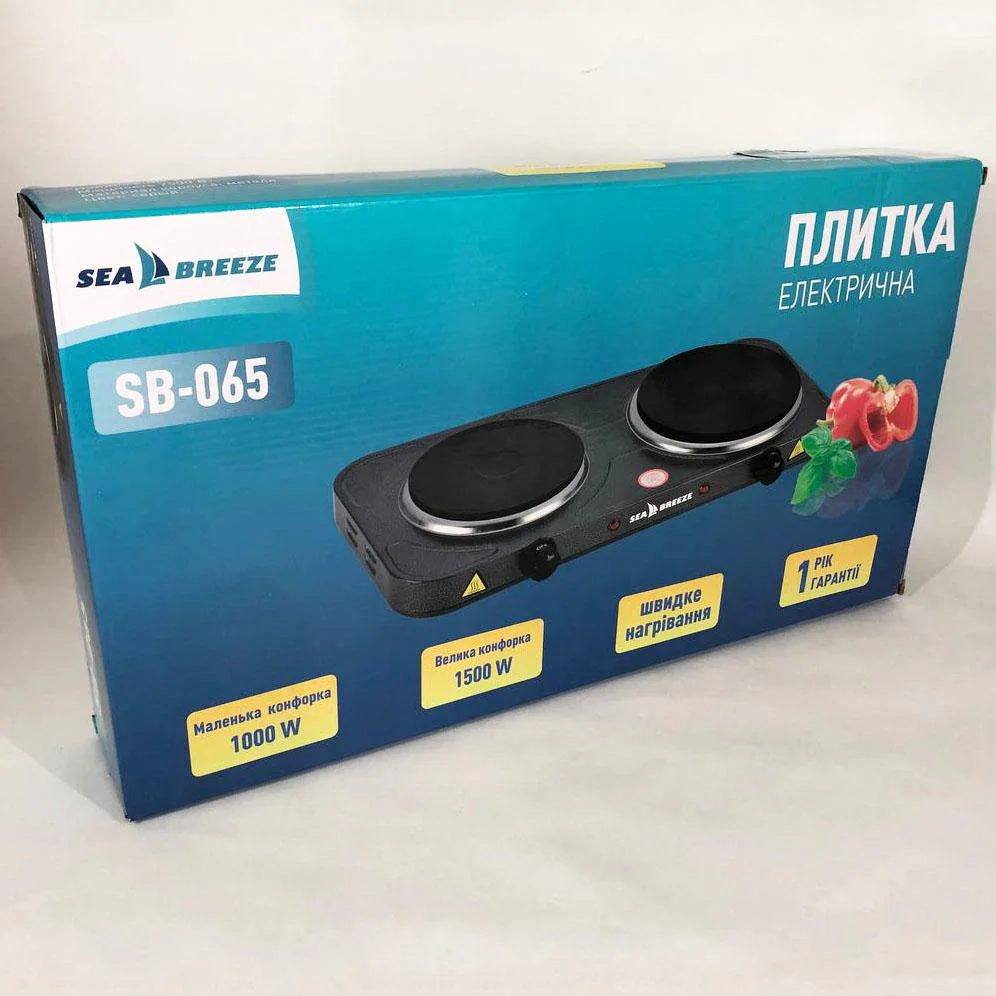 Настільна плита електрична Sea Breeze SB-065 2500 Вт, подвійна конфоркова для зручного приготування їжі. - Зображення 13