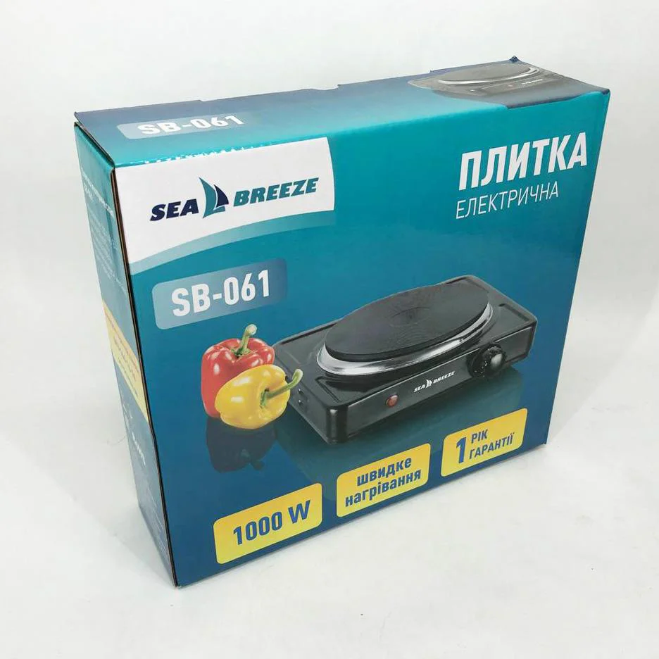 Настільна плита електрична Sea Breeze SB-061 1000 Вт, компактна переносна для зручності на кухні. - Зображення 9