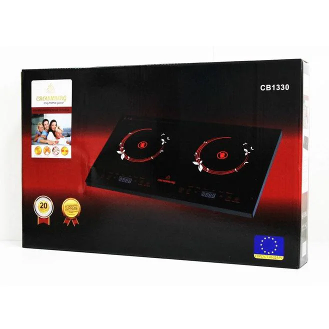Інфрачервона двокомфоркова плита Crownberg CB-1330 з сенсорним керуванням 2000Вт для зручного приготування їжі. - Зображення 5