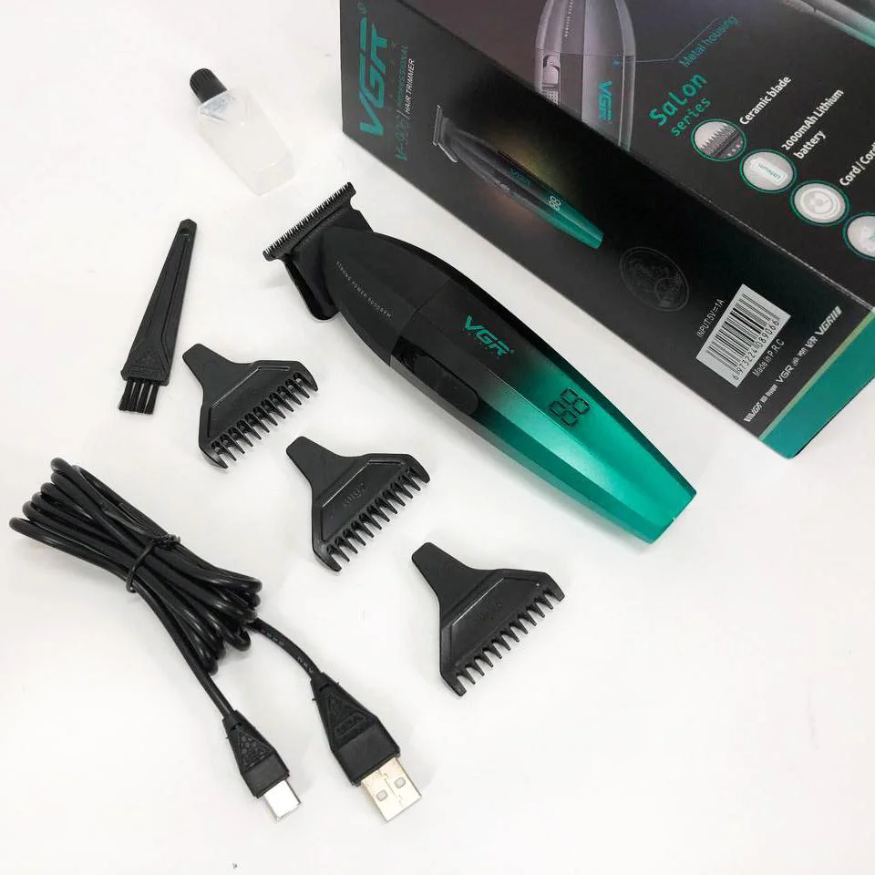 Тример для бороди та окантовки VGR V-906 професійний Voyager 2024 жовтий, машинка для стрижки волосся 4 години роботи 9000 обертів - Зображення 9