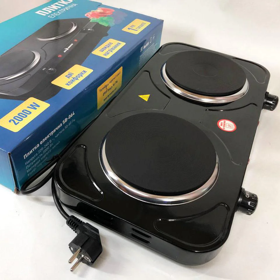 Настільна плита електрична Sea Breeze SB-064 2000 Вт, зручний помічник на кухні. - Зображення 6