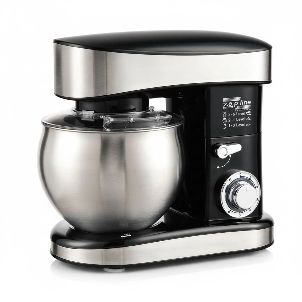 Тестоміс планетарний кухонний міксер Zepline ZP-137 чорний, потужність 3500 Вт, чаша 7 літрів, нержавіюча сталь - Зображення 2