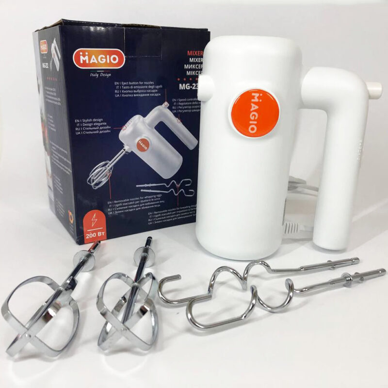 Миксер MAGIO MG-232 – потужний ручний прилад для комфортного використання на кухні.