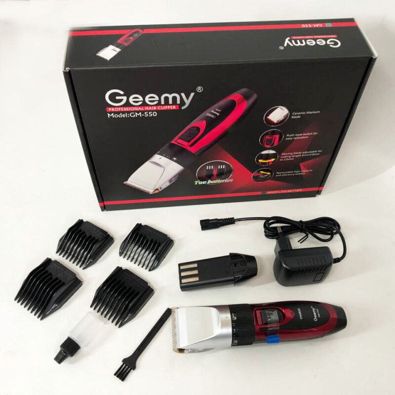 Професійна машинка для стрижки волосся GEMEI GM-550 з двома акумуляторами для ідеальної стрижки