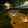 Ліхтар Феєрверк газонний на сонячній батареї 60 led 2 шт. 8 режимів автономної роботи