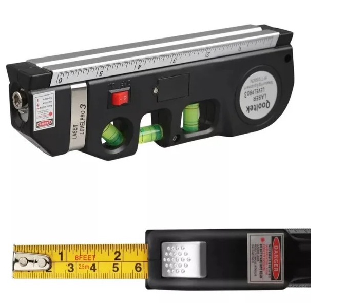 Лазерний рівень FIXIT Laser Level Pro 3 з вбудованою рулеткою для точних вимірювань