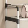 NEW Залізна вішалка для одягу + підставка для взуття 2 в одному 4 полиці Бежева з металу і пластику